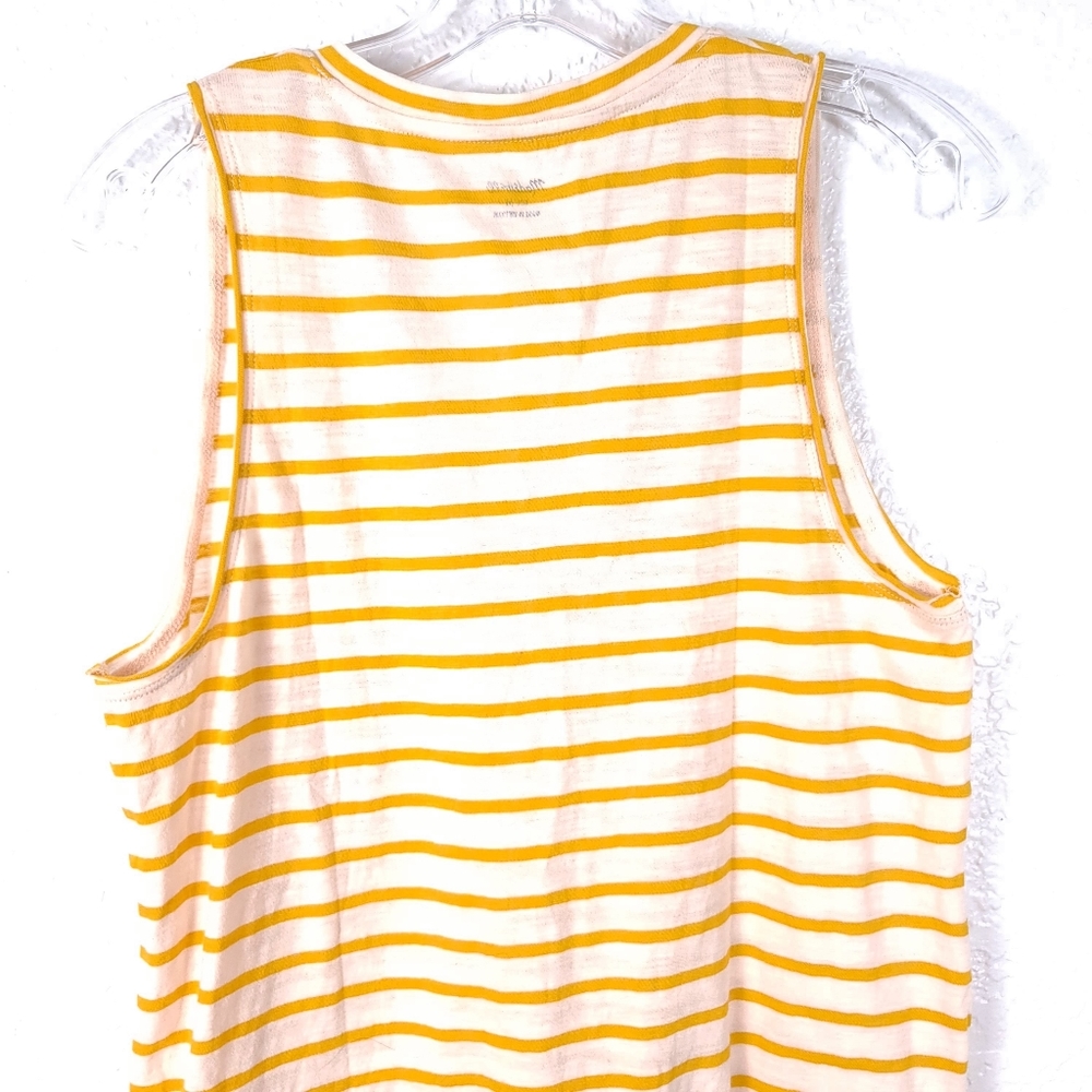 MADEWELL Whisper Cotton V-neck Pocket Stripe Tank - Picture 8 of 11